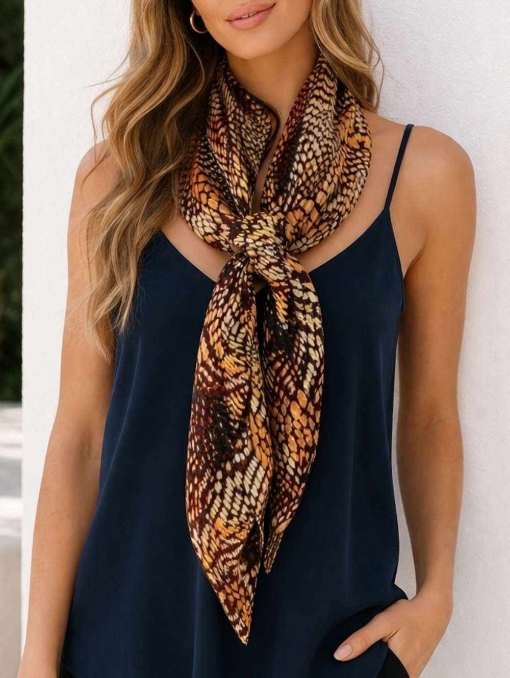 WYOMING TRADERS Hand Rolled Silk Gecko Scarf